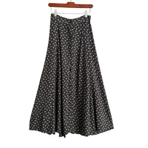 VINTAGE STUDIO Floral Button Front Midi Skirt Rayon USA Made Cottagecore Size M